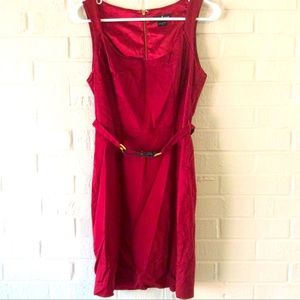 New Guess By Marciano Sleeveless Belted Office Red Dress 2
